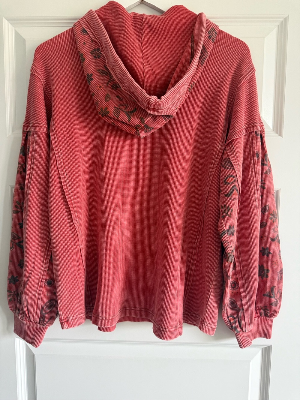 Easel Mineral Wash Patchwork Boho Pinwheel Star Patch Hoodie NWT - Picture 10 of 11